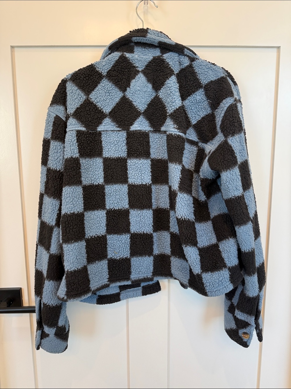 Thread & Supply Blue and Black Checkerboard Sherpa Jacket - Picture 4 of 4